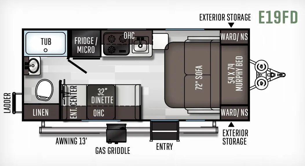Forest River Flagstaff E-Pro E19FD floor plan