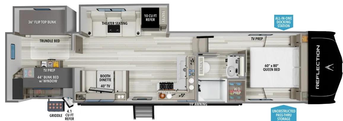 2026 Grand Design Reflection 100 Series 32BH - Floor plan