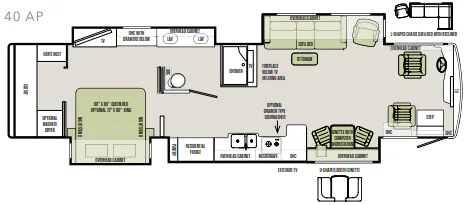 Tiffin Allegro Bus 40 AP floor plan