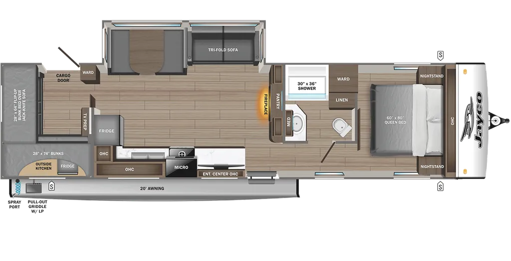 2026 Jayco Jay Feather 29QBH floor plan