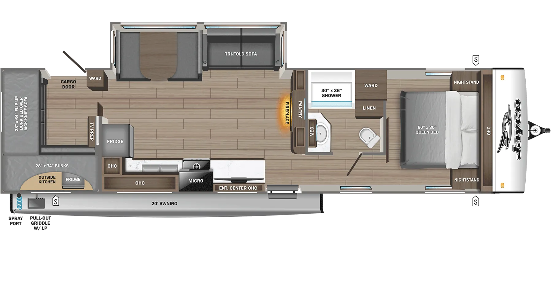 2026 Jayco Jay Feather 29QBH - Floor plan