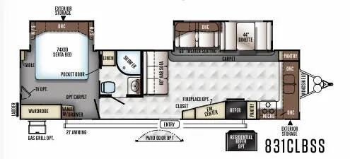 Forest River Flagstaff Classic Super Lite 831CLBSS floor plan