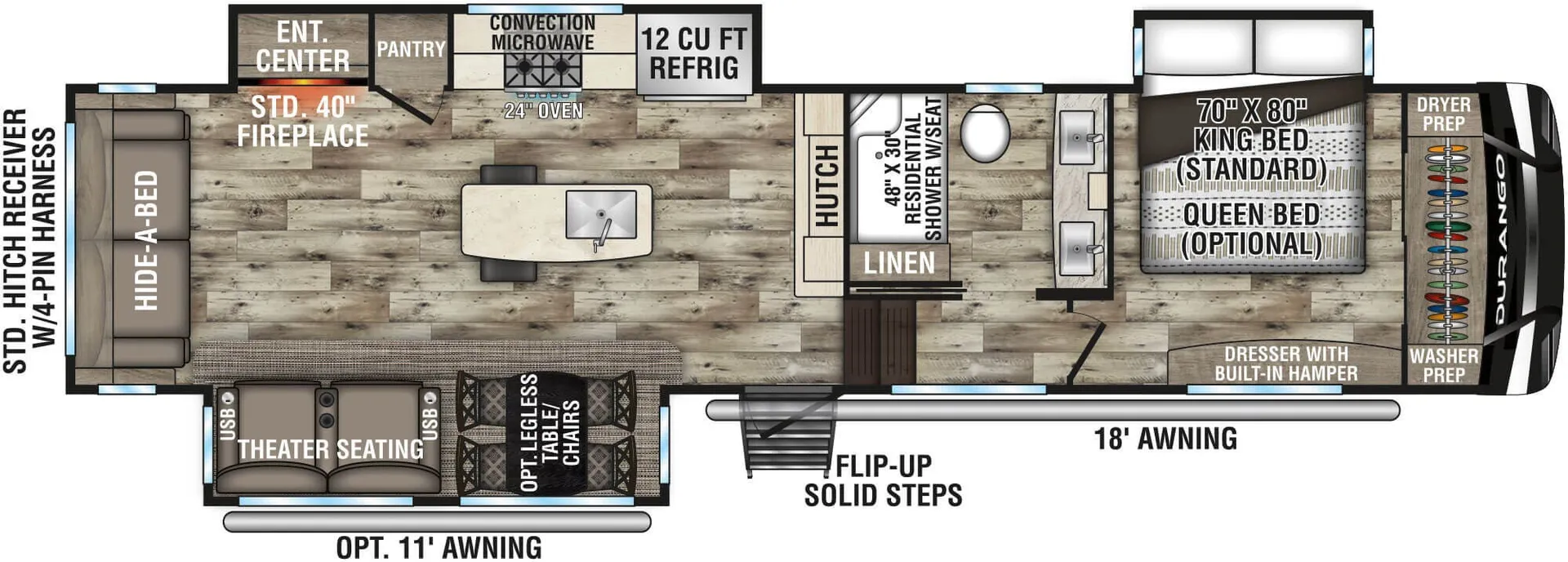 K-Z Durango D333RLT floor plan