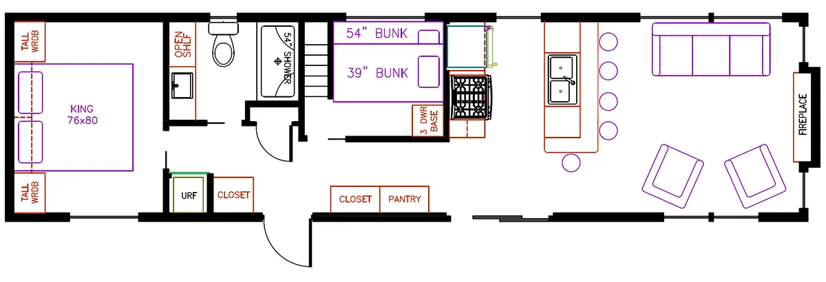Elevation Park Model Company 5 Series 5-114CA floor plan