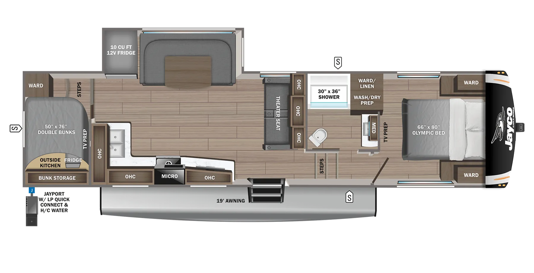 Jayco Eagle HT Fifth Wheels 29DDB floor plan