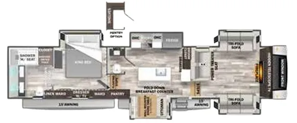 Forest River Cedar Creek 371FL floor plan