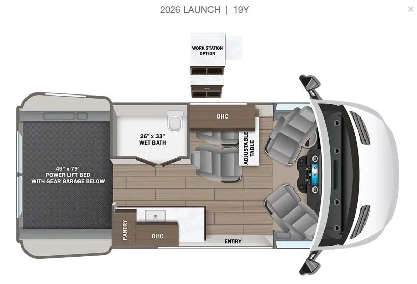 2026 Entegra Coach Launch 19Y floor plan