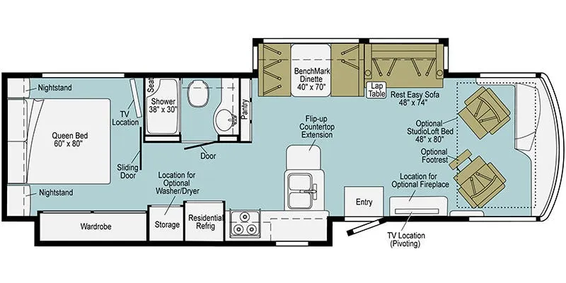 2023 Winnebago Forza 34T floor plan