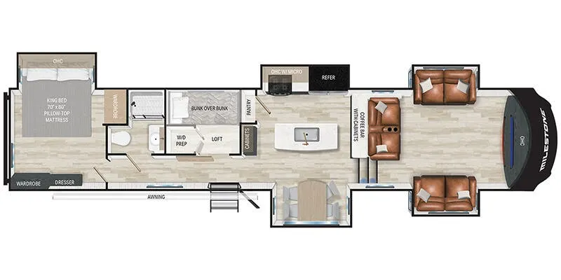 Heartland Milestone 370FLMB floor plan