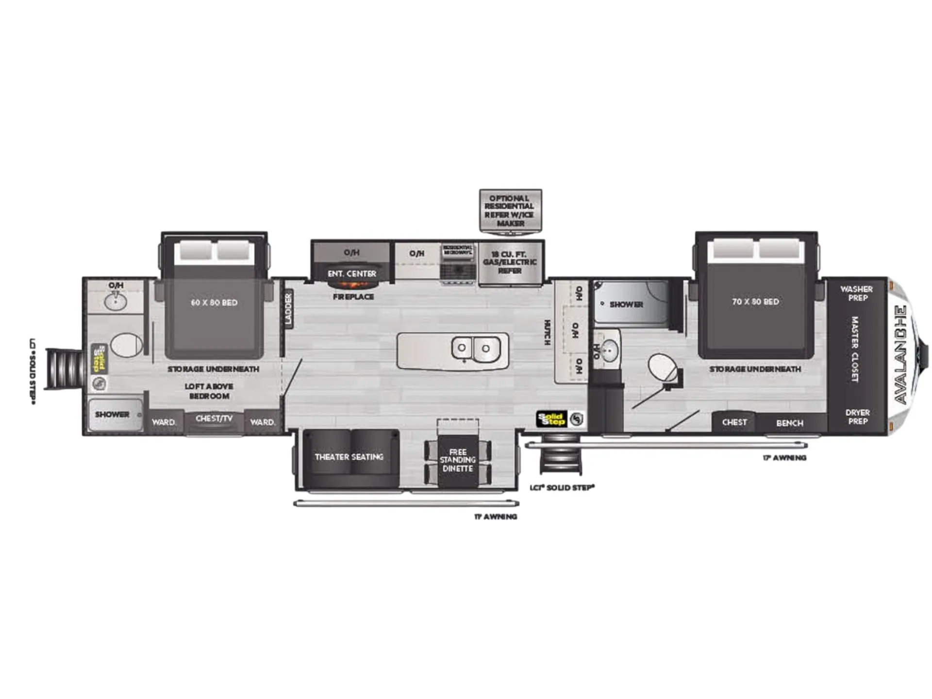 Keystone Alpine Avalanche Edition 390DS floor plan