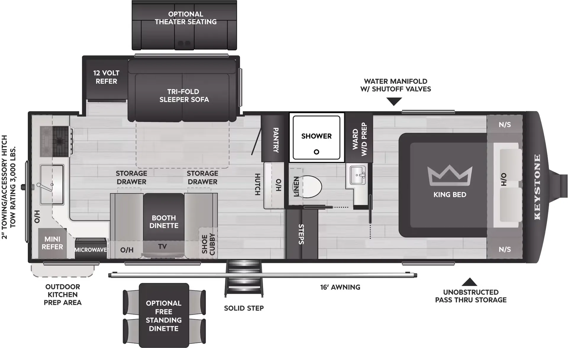 Keystone Cougar Half-Ton 23MLE floor plan