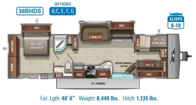 Jayco Jay Flight 38BHDS floor plan