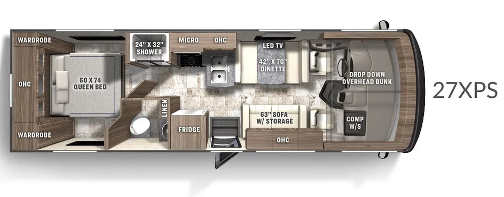 2022 Forest River Pursuit 27XPS floor plan