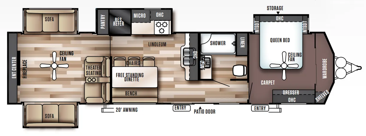 Forest River Wildwood Lodge 395RET floor plan