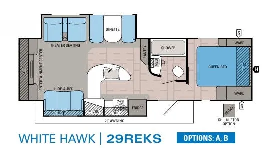 2015 Jayco White Hawk 29REKS - Floor plan
