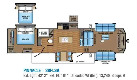 Jayco Pinnacle 38FLSA floor plan