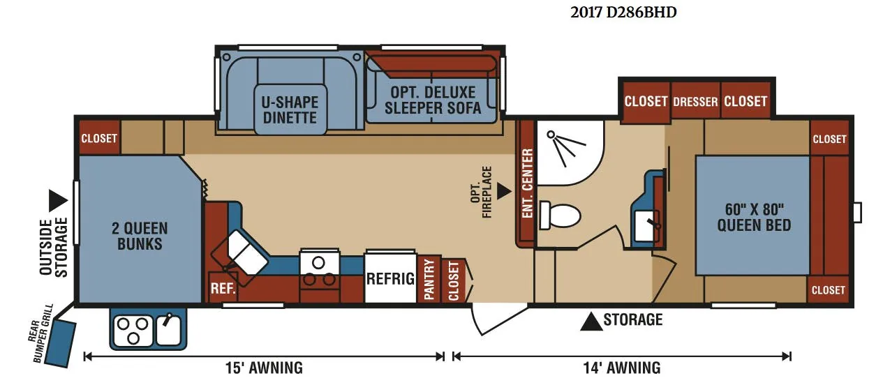 K-Z Durango 1500 D286BHD floor plan