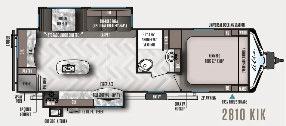 East to West Alta 2810KIK floor plan