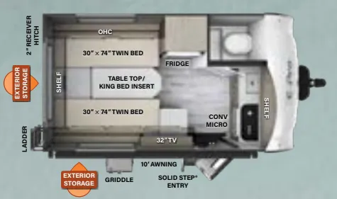 2023 Forest River Flagstaff E-Pro E15TB - Floor plan