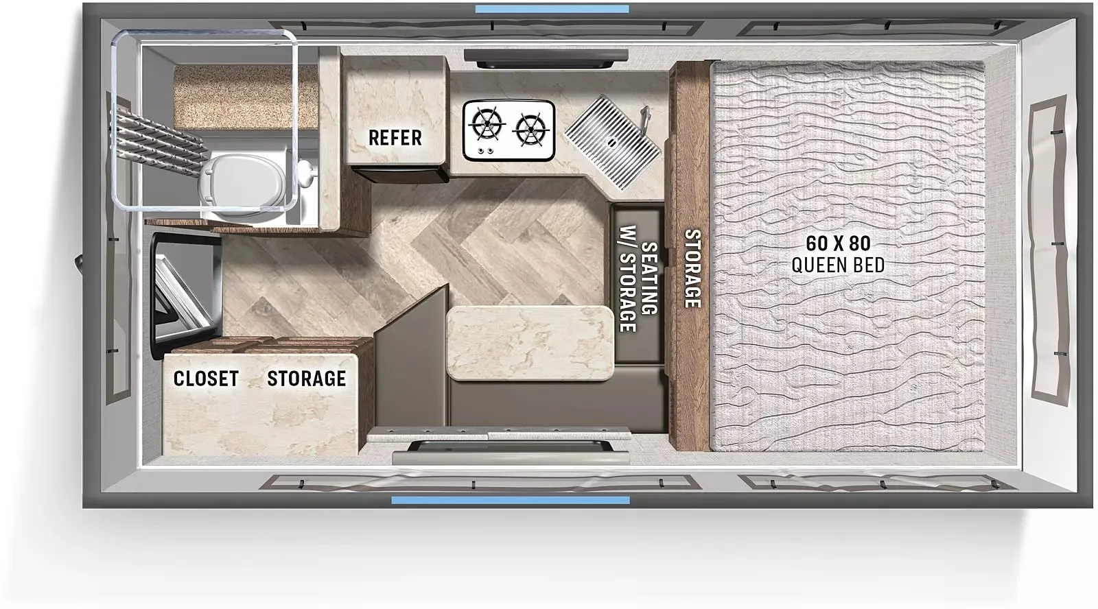 Palomino Backpack Truck Camper SS-1500 floor plan