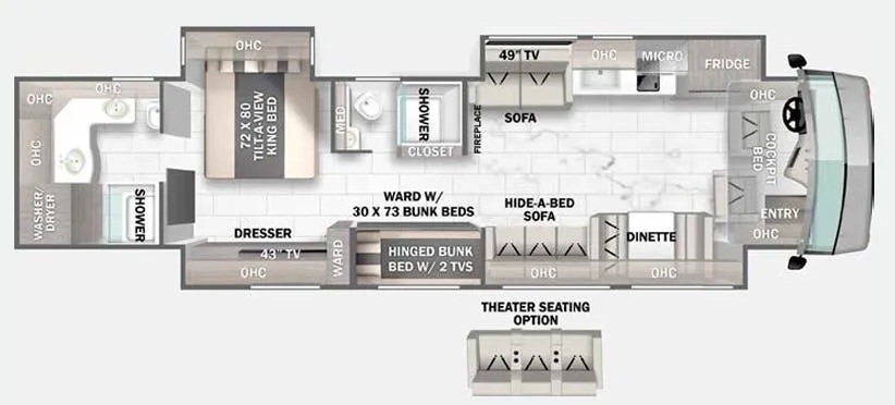 Forest River Berkshire XLT 45A floor plan