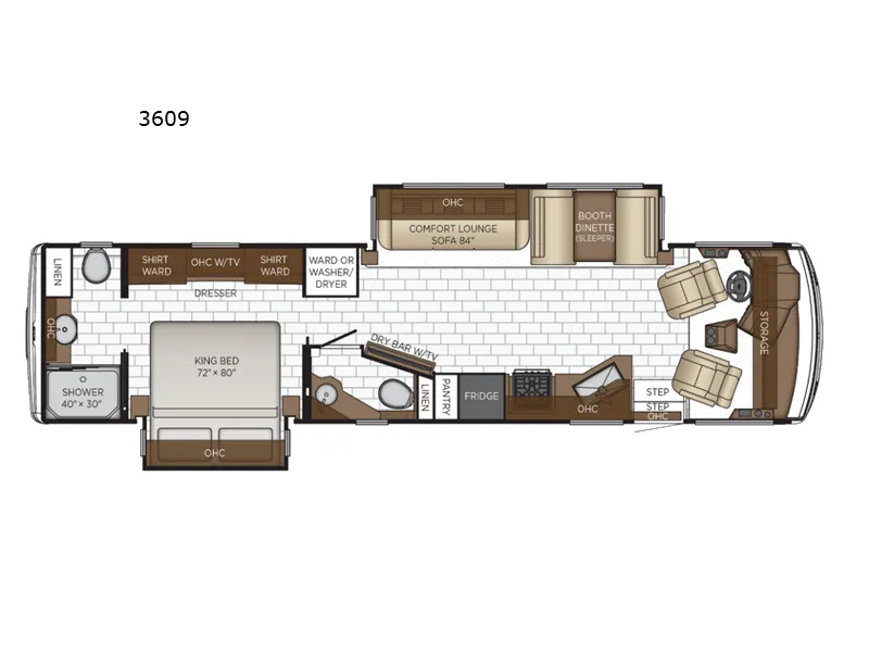 2026 Newmar Bay Star 3609 - Floor plan