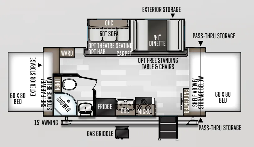 Forest River Rockwood Roo 21SS floor plan