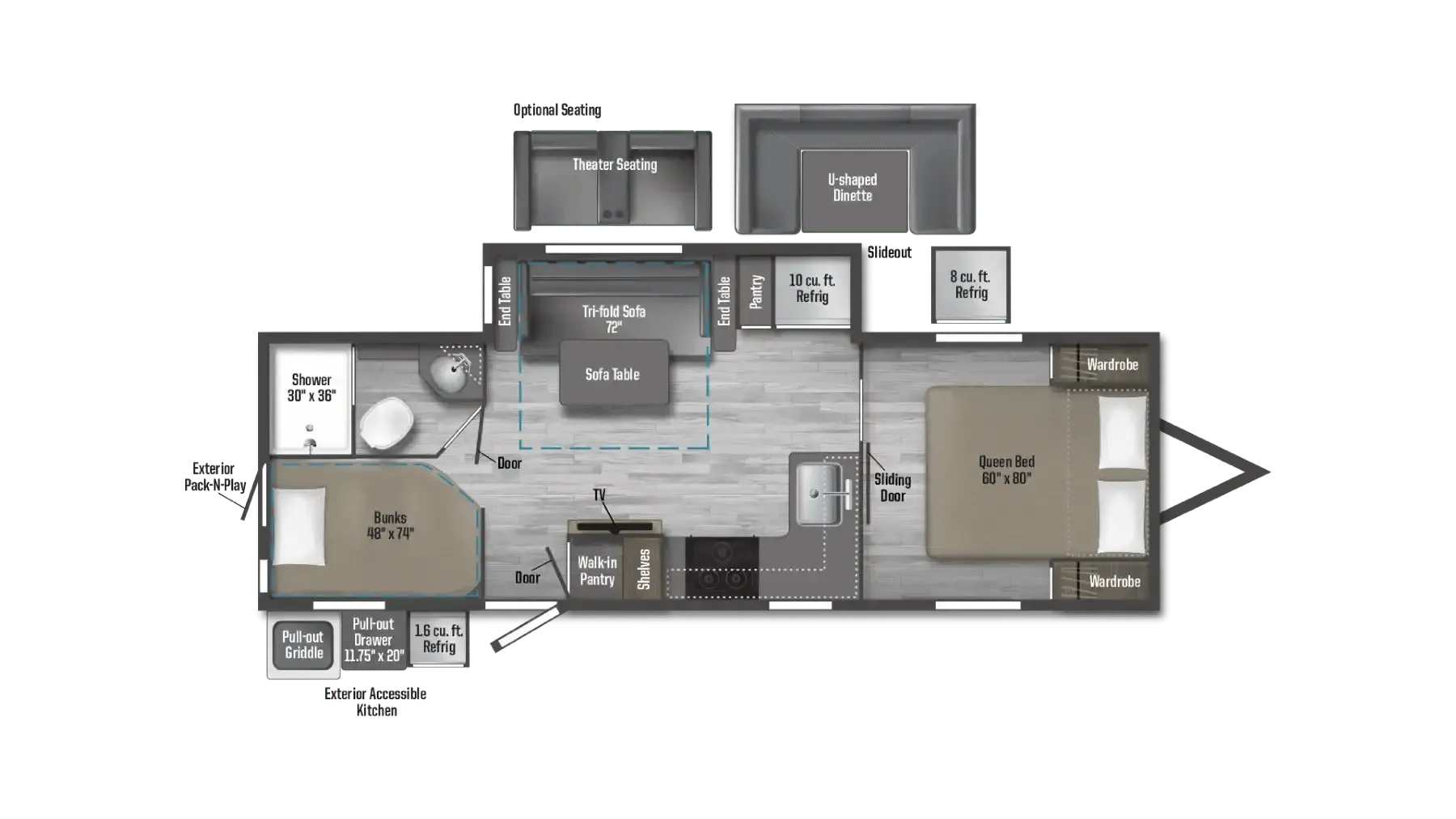 Winnebago Minnie 2301BHS floor plan