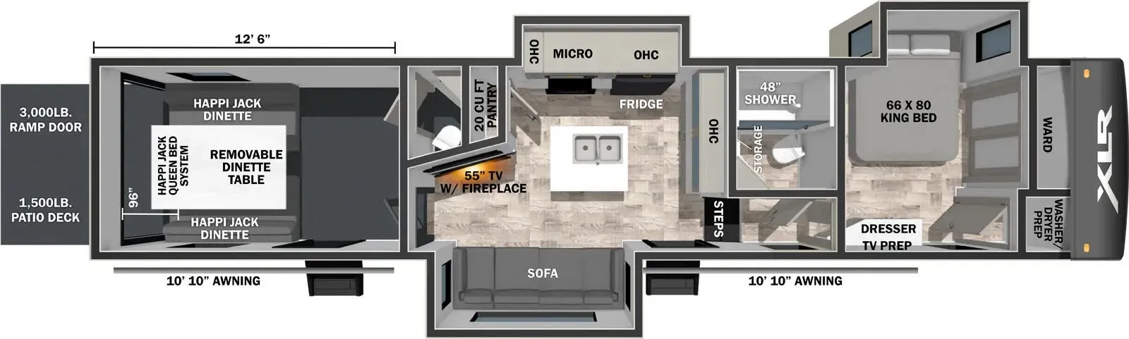 Forest River XLR Nitro 35G13 floor plan