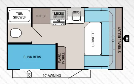 Jayco Jay Feather 16V floor plan