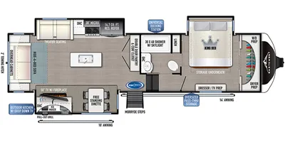 2021 EAST TO WEST Tandara 321RL-OK floor plan