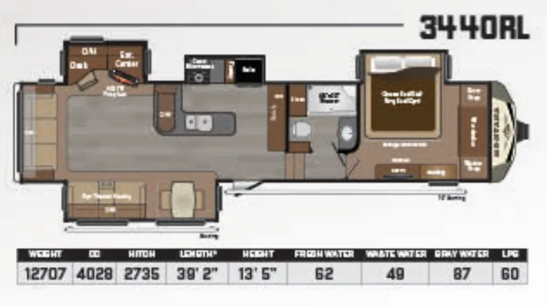 Keystone Montana 3440RL floor plan