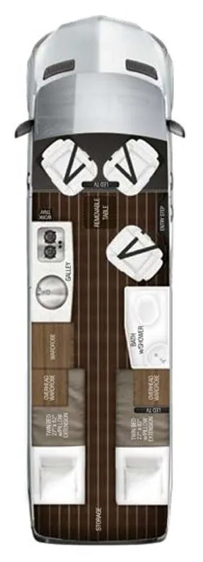 Airstream Interstate Lounge EXT TWIN WARDROBE floor plan