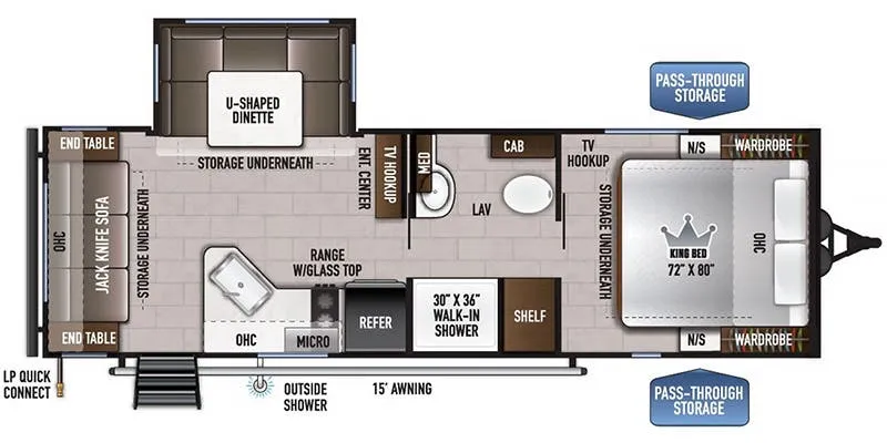 2023 East to West Della Terra LE 240RLLE floor plan