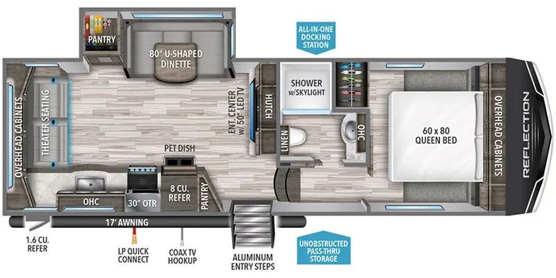 2021 Grand Design Reflection 150 Series 240RL - Floor plan