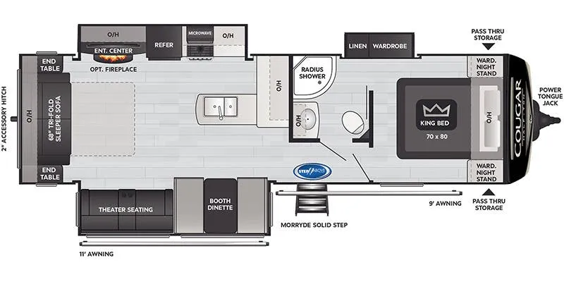 Keystone Cougar Half-Ton 29RLSWE floor plan