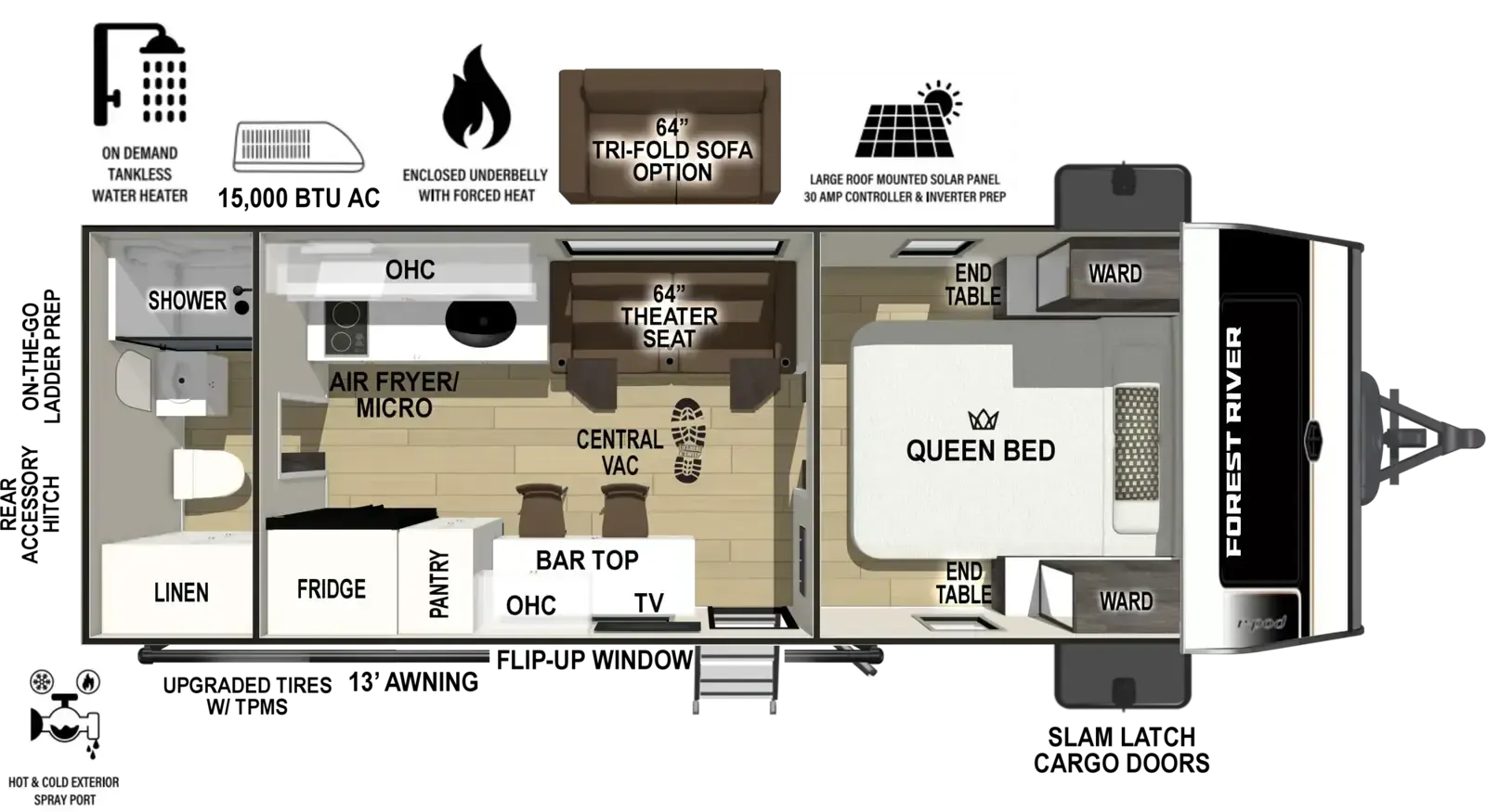2027 Forest River R-Pod RP-207 floor plan