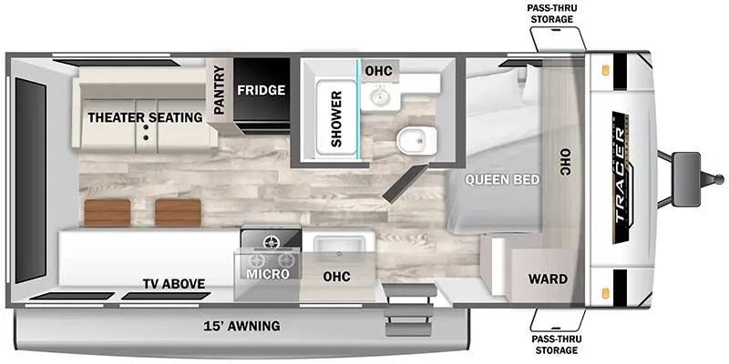 2025 Prime Time Tracer 170RS - Floor plan