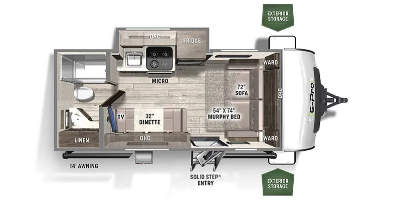 2022 Forest River Flagstaff E-Pro E19FDS floor plan