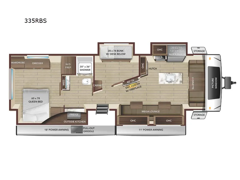 2025 Highland Ridge Open Range 335RBS - Floor plan