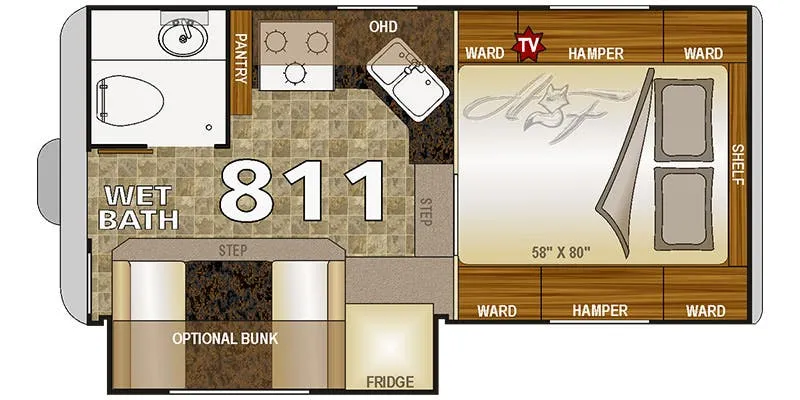 2008 Northwood Arctic Fox Camper 811 floor plan