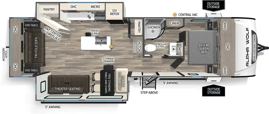 2026 Forest River Cherokee Alpha Wolf 26RL floor plan