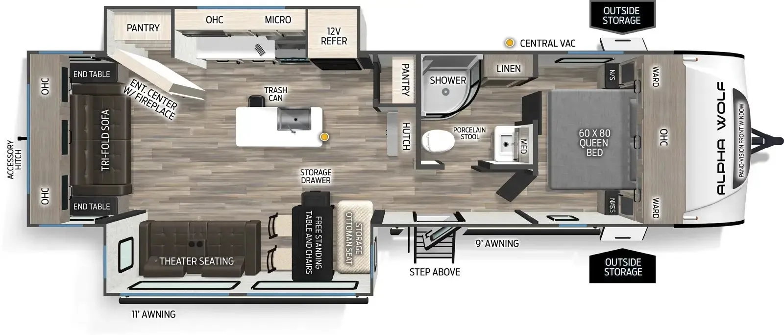 2026 Forest River Cherokee Alpha Wolf 26RL - Floor plan