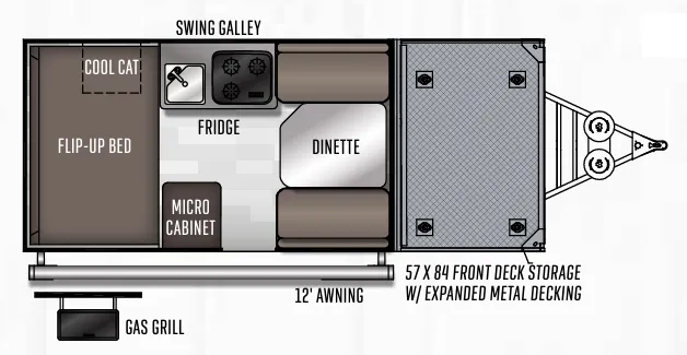 Forest River Flagstaff Hard Side T12RBTH floor plan