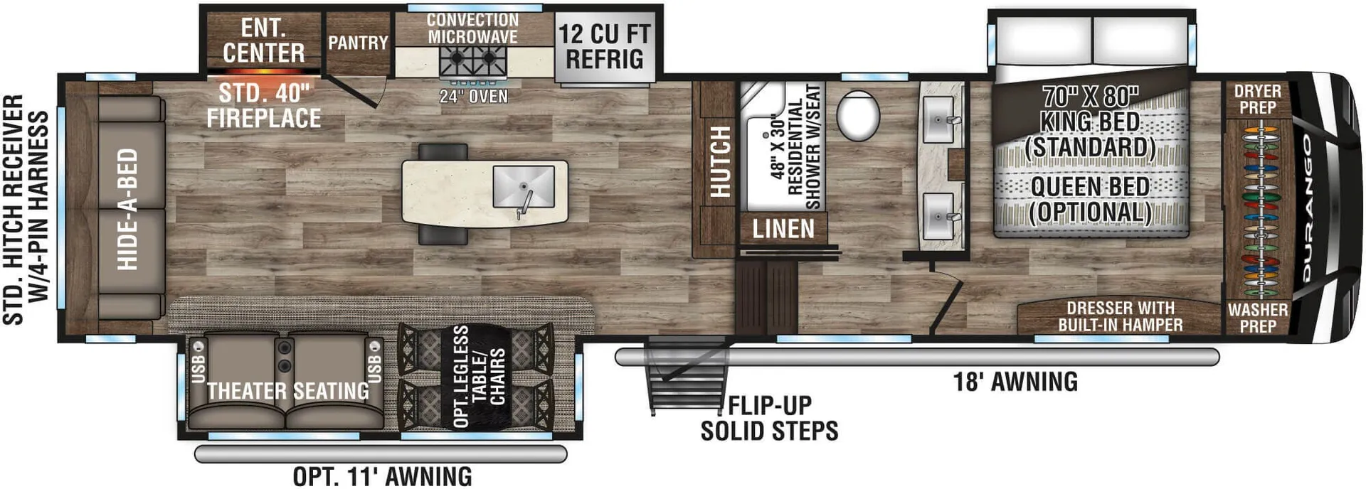K-Z Durango D333RLT floor plan