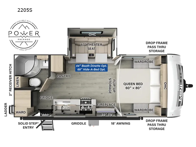 2026 Forest River Rockwood Mini Lite 2205S - Floor plan