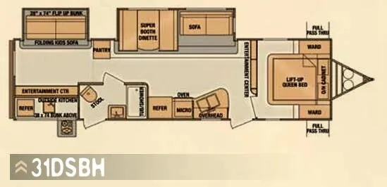 Cruiser RV Radiance 31DSBH floor plan