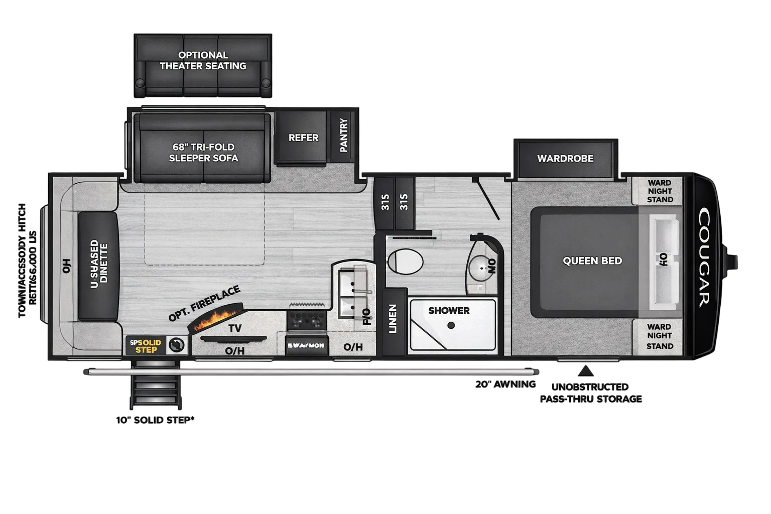 Keystone Cougar Half-Ton 24RDS floor plan