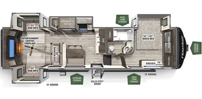 2023 Forest River Flagstaff Super Lite 529RLBS - Floor plan