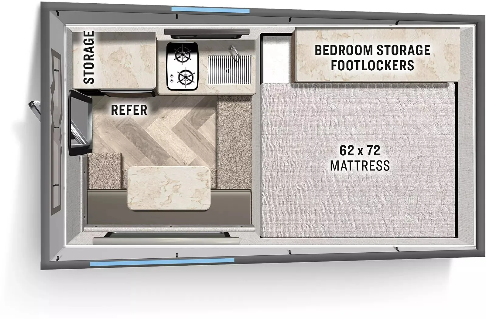 Palomino Rogue Truck Campers EB-1 - DSO floor plan